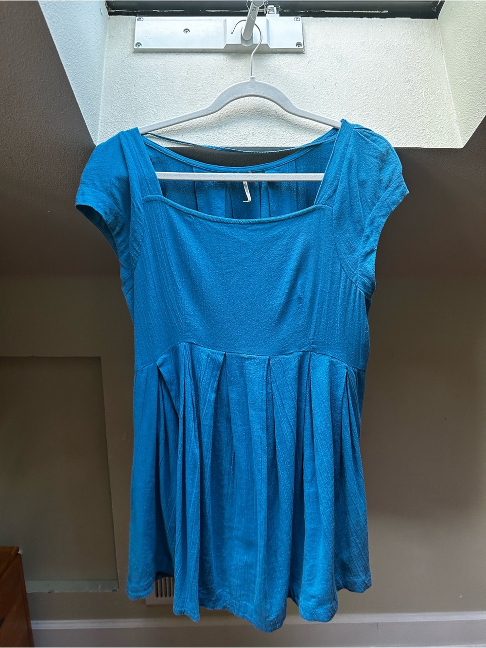 Women’s Free People Blue mini-swing dress, size Small. With pockets!